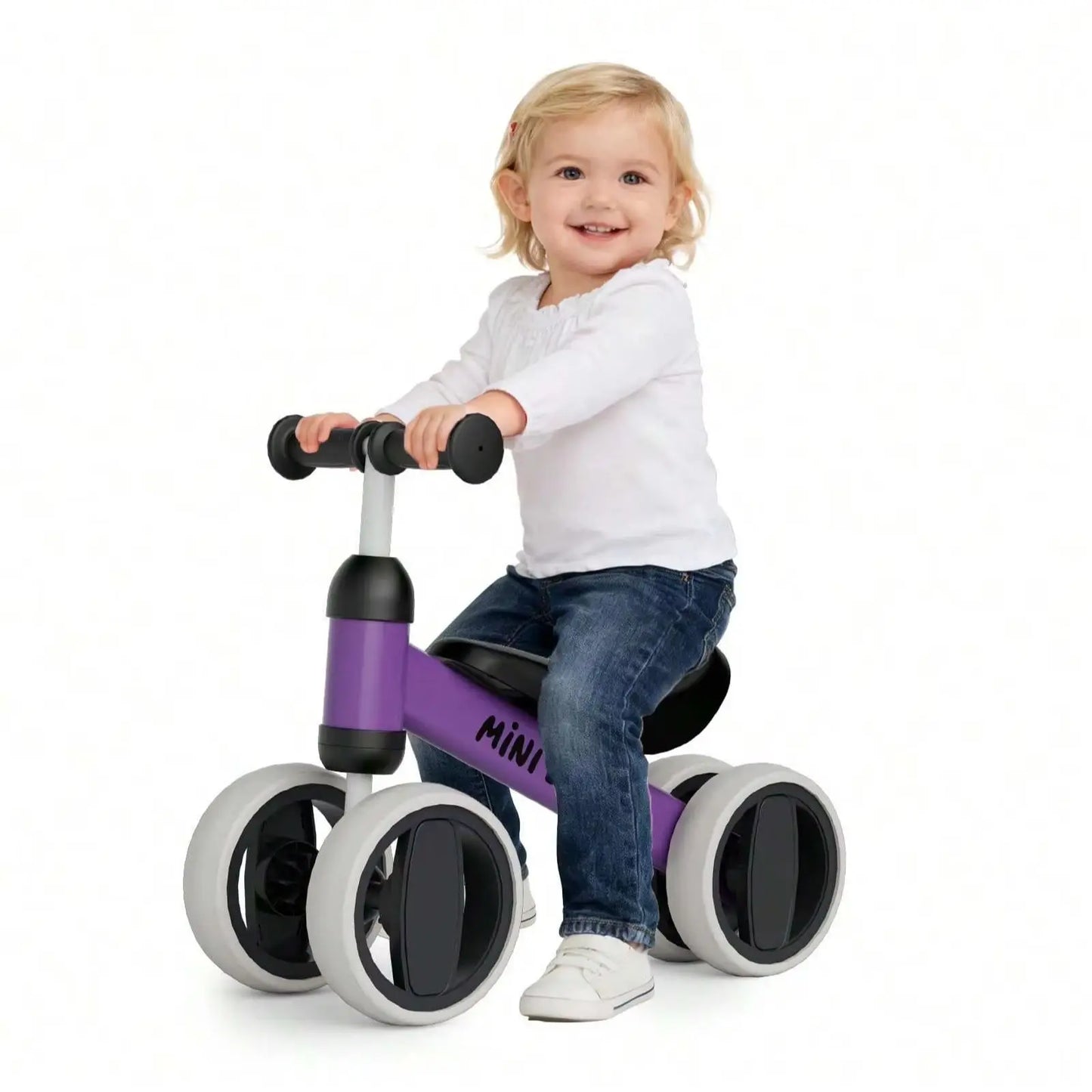Toddler Balance Bike 4Wheel NoPedal Ride On Toy For Kids