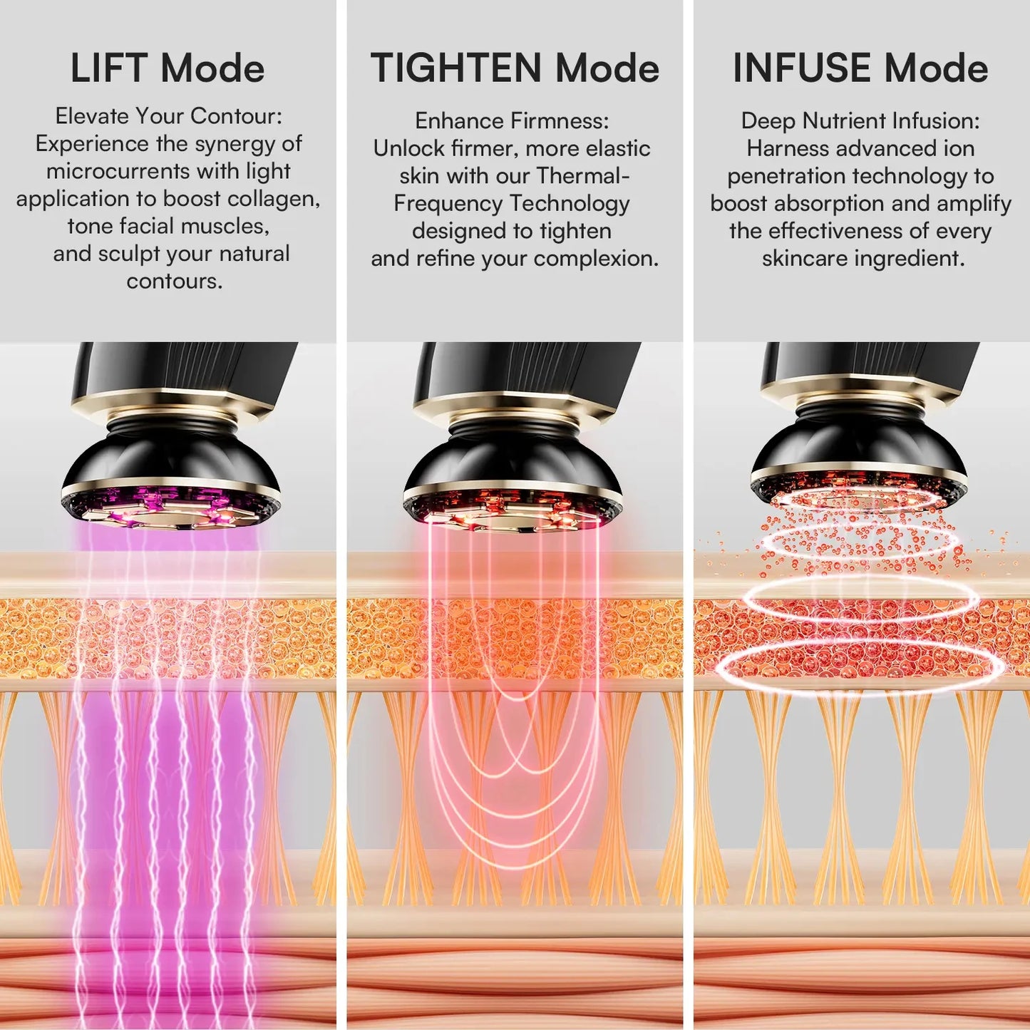 3 In 1 Red Light Anti Aging Facial Skincare Device