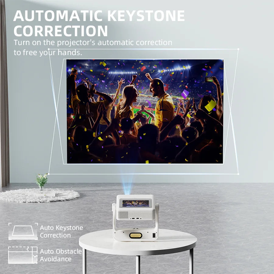 4K Touch Screen Portable Projector With WiFi Bluetooth Smart Auto Focus