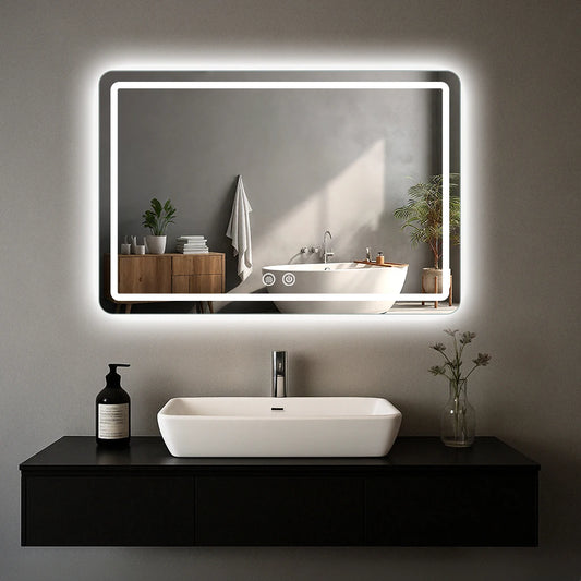 Mygiivovo LED Bathroom Wall Mounted Dimmable Fogless Vanity Mirror