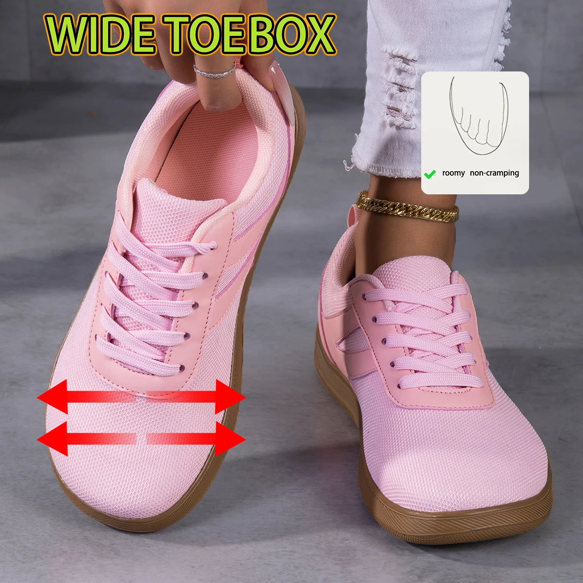 Women Lightweight Air Mesh Sneakers Slip Resistant Walking Training Shoes