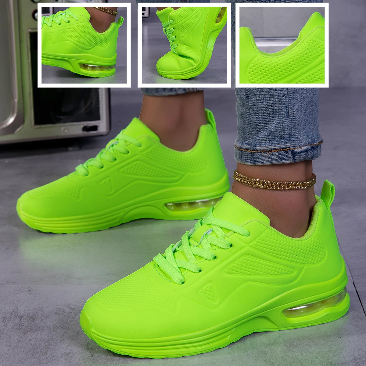 Women Air Cushion Breathable Lightweight Running Walking Sneakers Non Slip