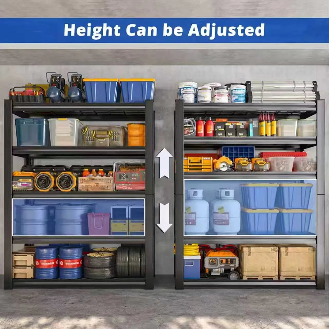 Nnovaroom Adjustable Metal Double Layer Column Shelving Rack