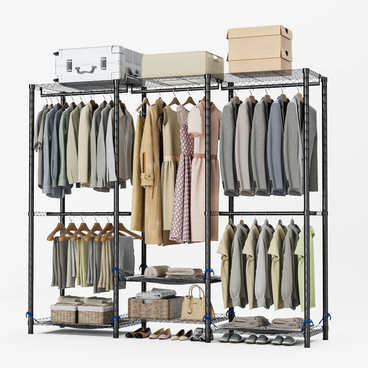 Freestanding Heavy Duty Clothes Rack Storage Organizer Wardrobe