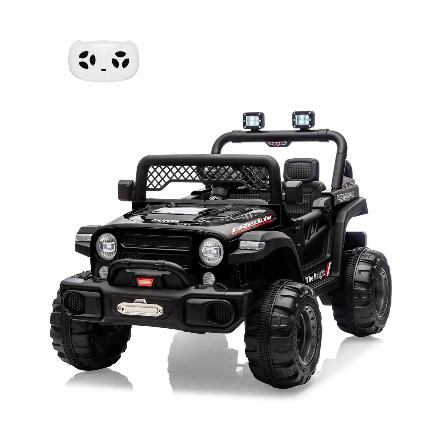 HiMISS 12V Ride On Car With Remote Control And Music LED Lights