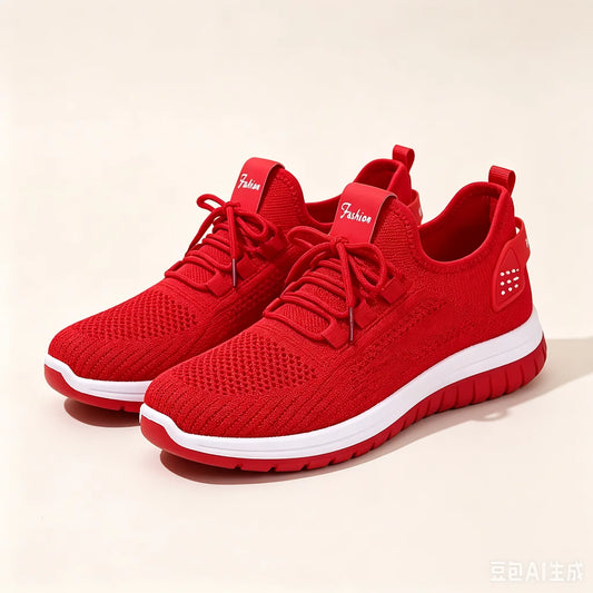 Women Breathable Hollow Fly Woven Slip On Wedge Platform Sneakers Air Cushion Shock Absorbing Sole Non-Slip Comfort Walking Shoes for Daily Travel Workout Outdoor Casual Footwear, Black White Pink Gray 4 Colors Available