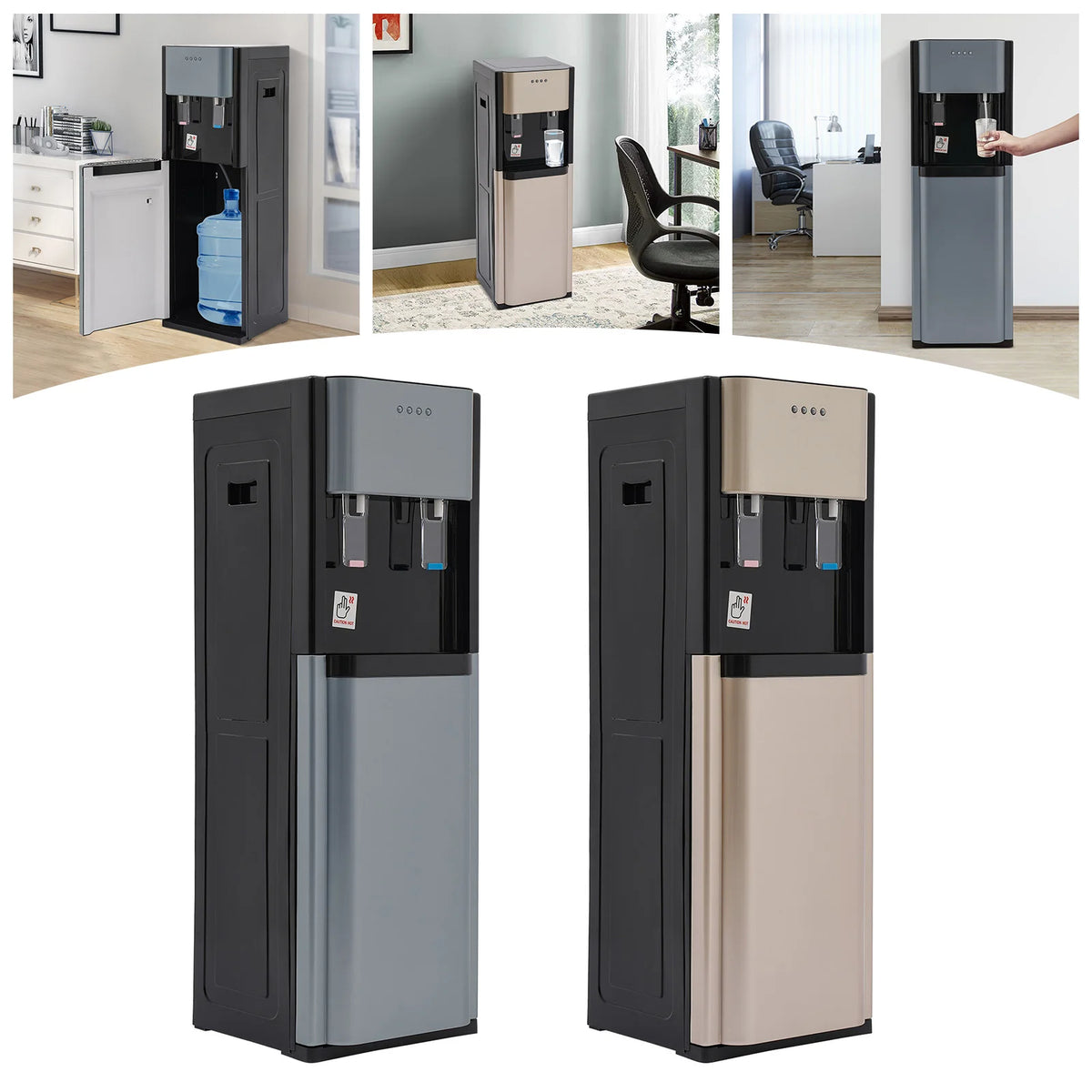 Bottom Loading Water Dispenser Floor Standing 304 Stainless Steel Liner Hot Cold