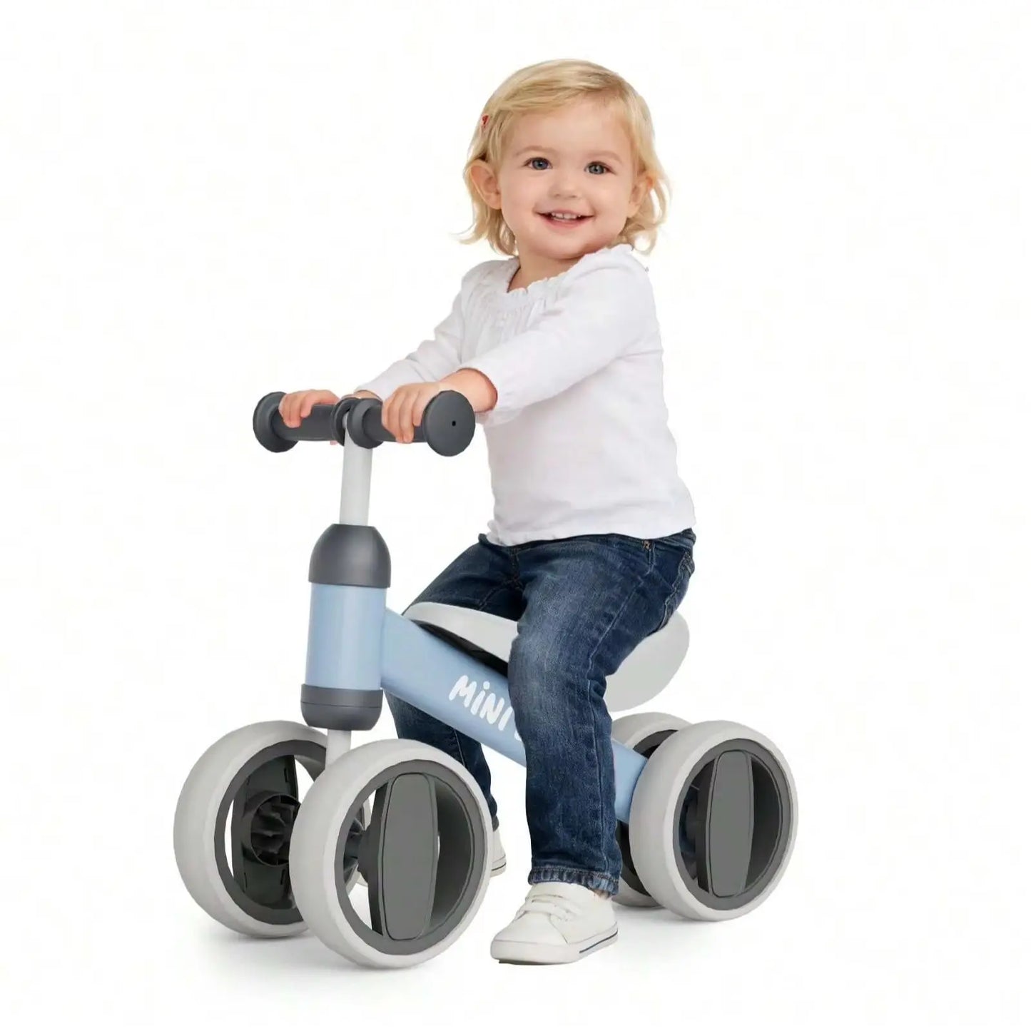 Toddler Balance Bike 4Wheel NoPedal Ride On Toy For Kids