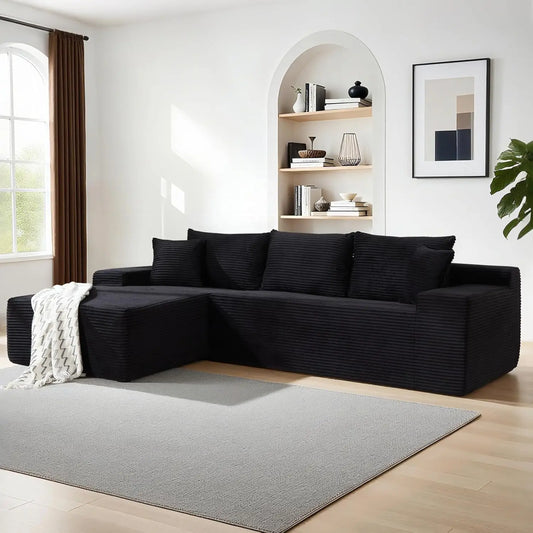 Cloud Modular L Shape Sectional Couch No Assembly Corduroy