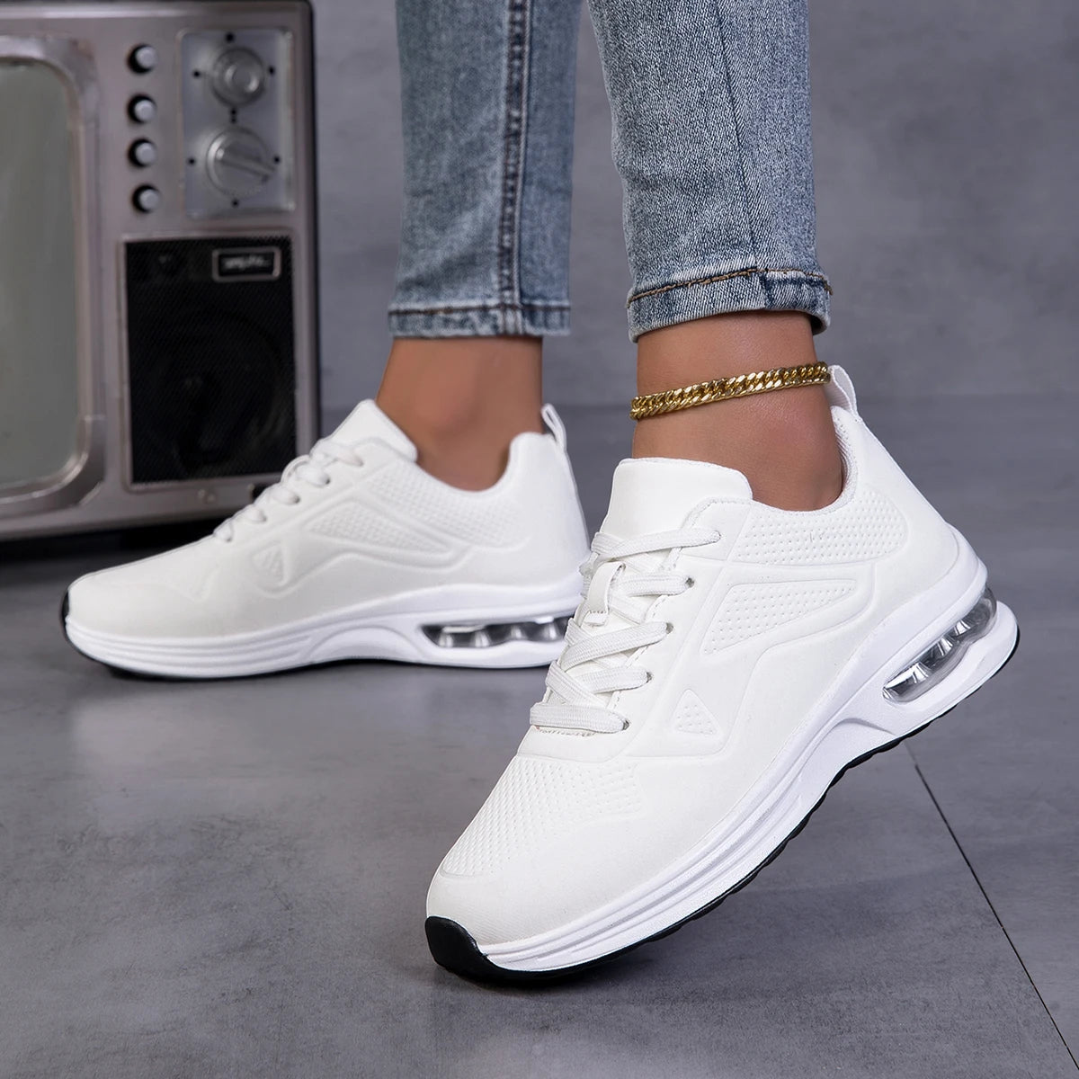 Women Air Cushion Breathable Lightweight Running Walking Sneakers Non Slip