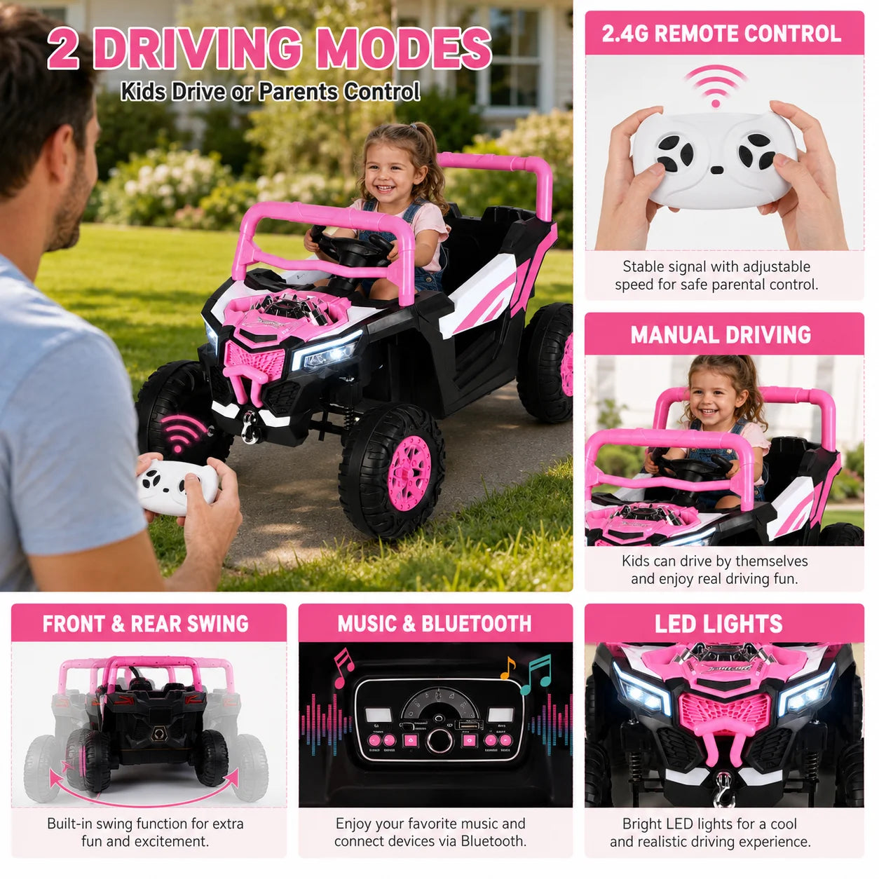 Ride On Kids Electric Powered Car Toy With Remote Control