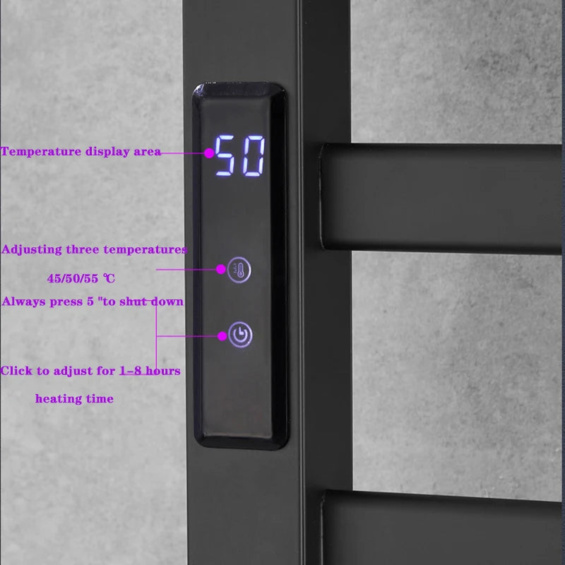 Electric Towel Rack With Digital Display Wall Mounted 55W