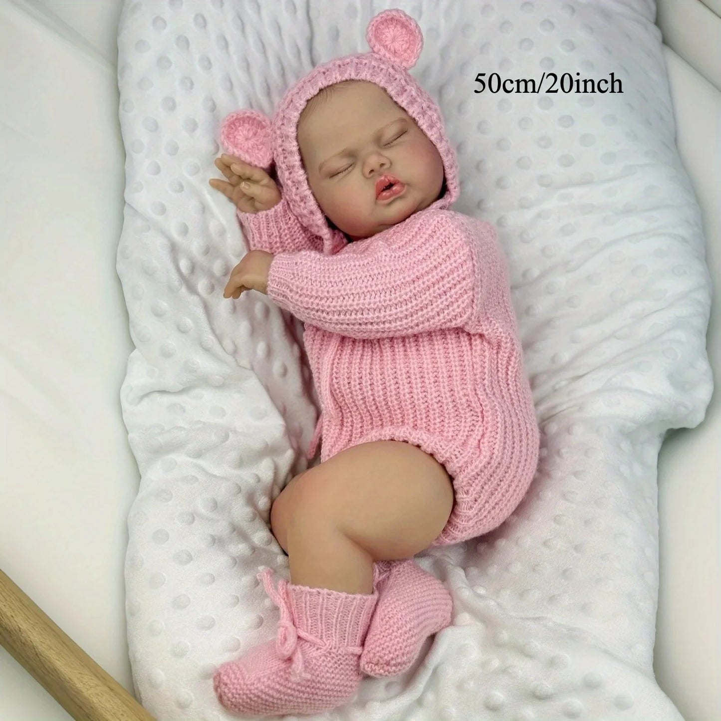 BZDOLL Reborn Doll With Vinyl Limbs Cloth Body 3D Skin