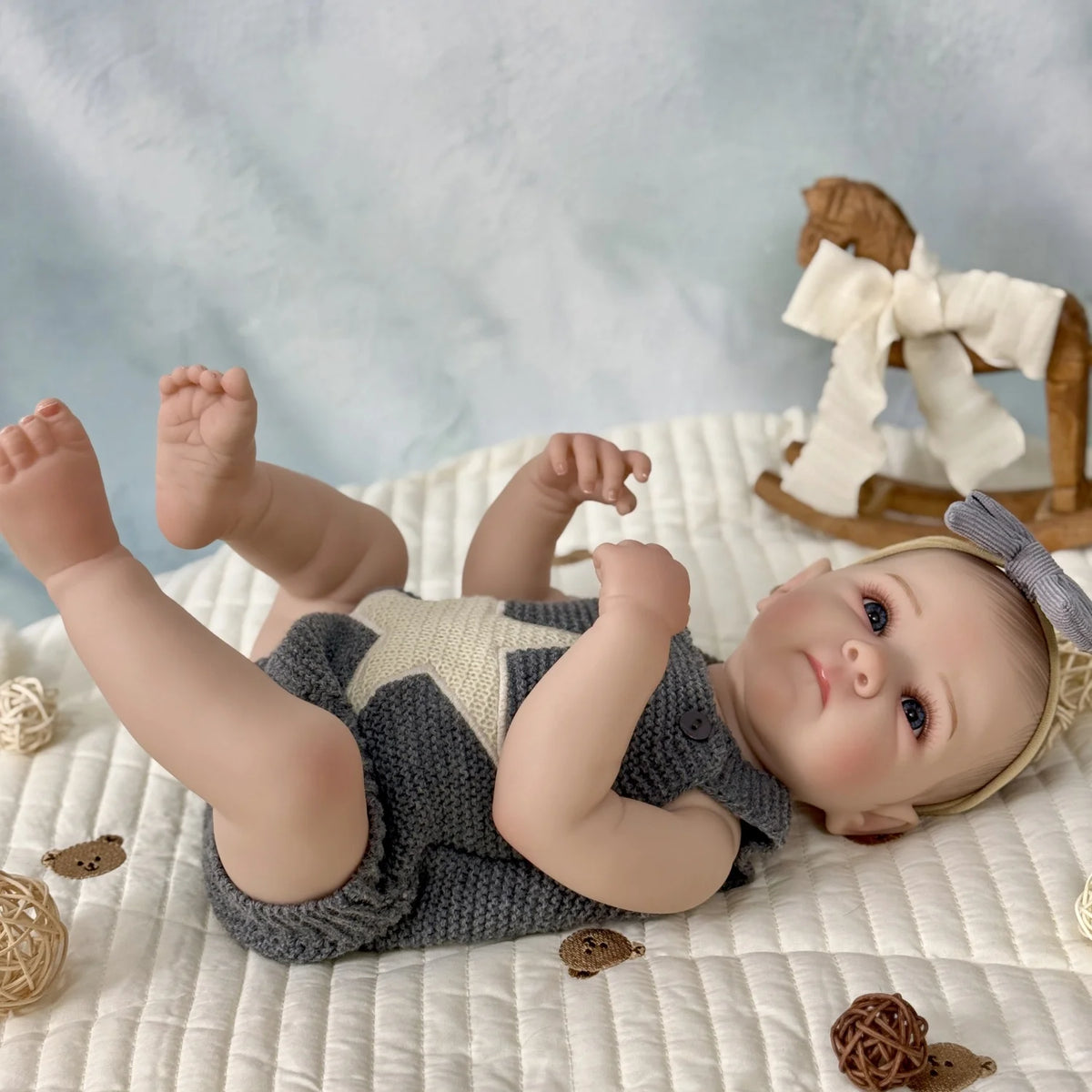BZDOLL Full Vinyl Reborn Baby Doll Lifelike Handmade