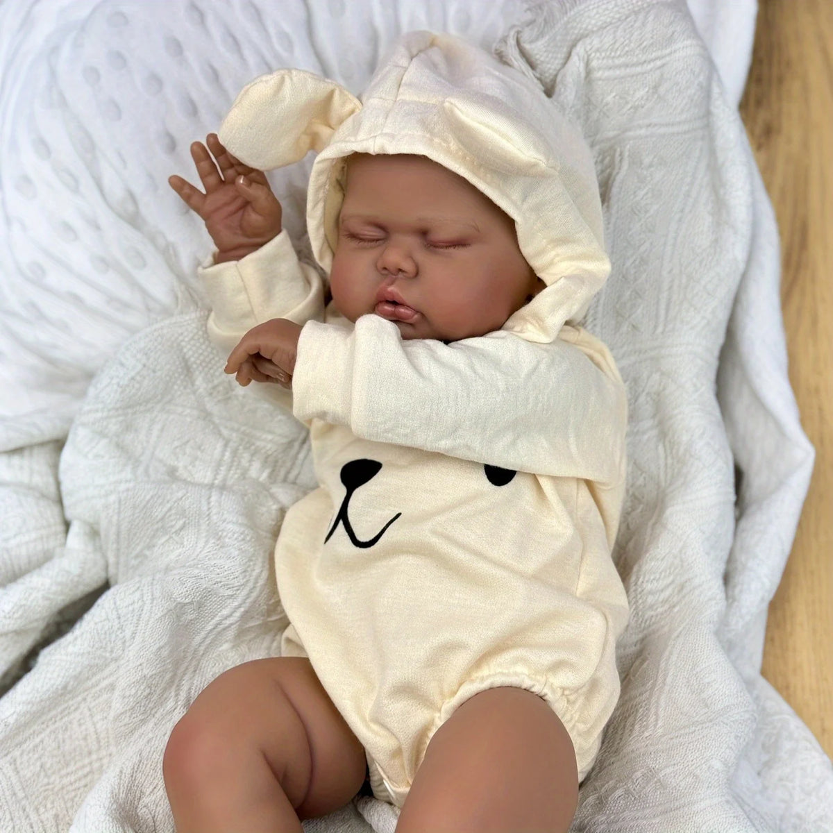 BZDOLL Chubby Reborn Doll Vinyl Limbs Cloth Body Lifelike Toy