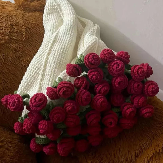 Flower Bouquet Knit Throw Blanket Soft Lightweight Home Decor