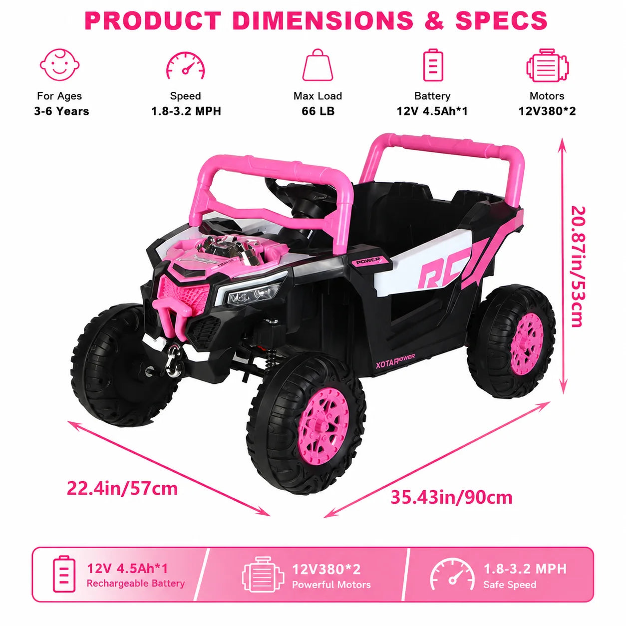 Ride On Kids Electric Powered Car Toy With Remote Control