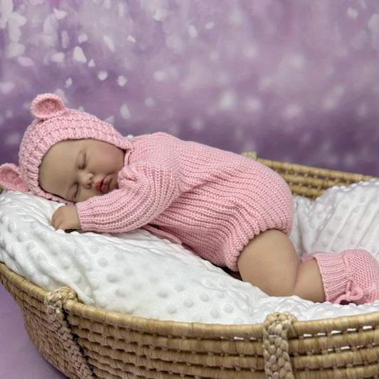 BZDOLL Reborn Doll With Vinyl Limbs Cloth Body 3D Skin
