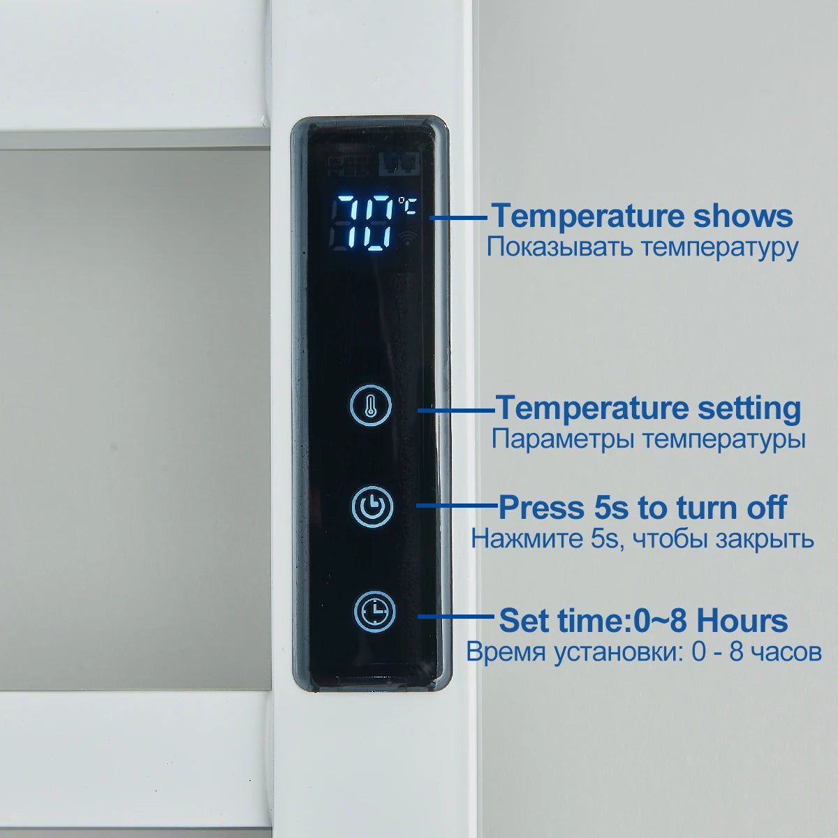 Bathroom Electric Towel Rack Thermostatic Heating With Digital Display Aluminum
