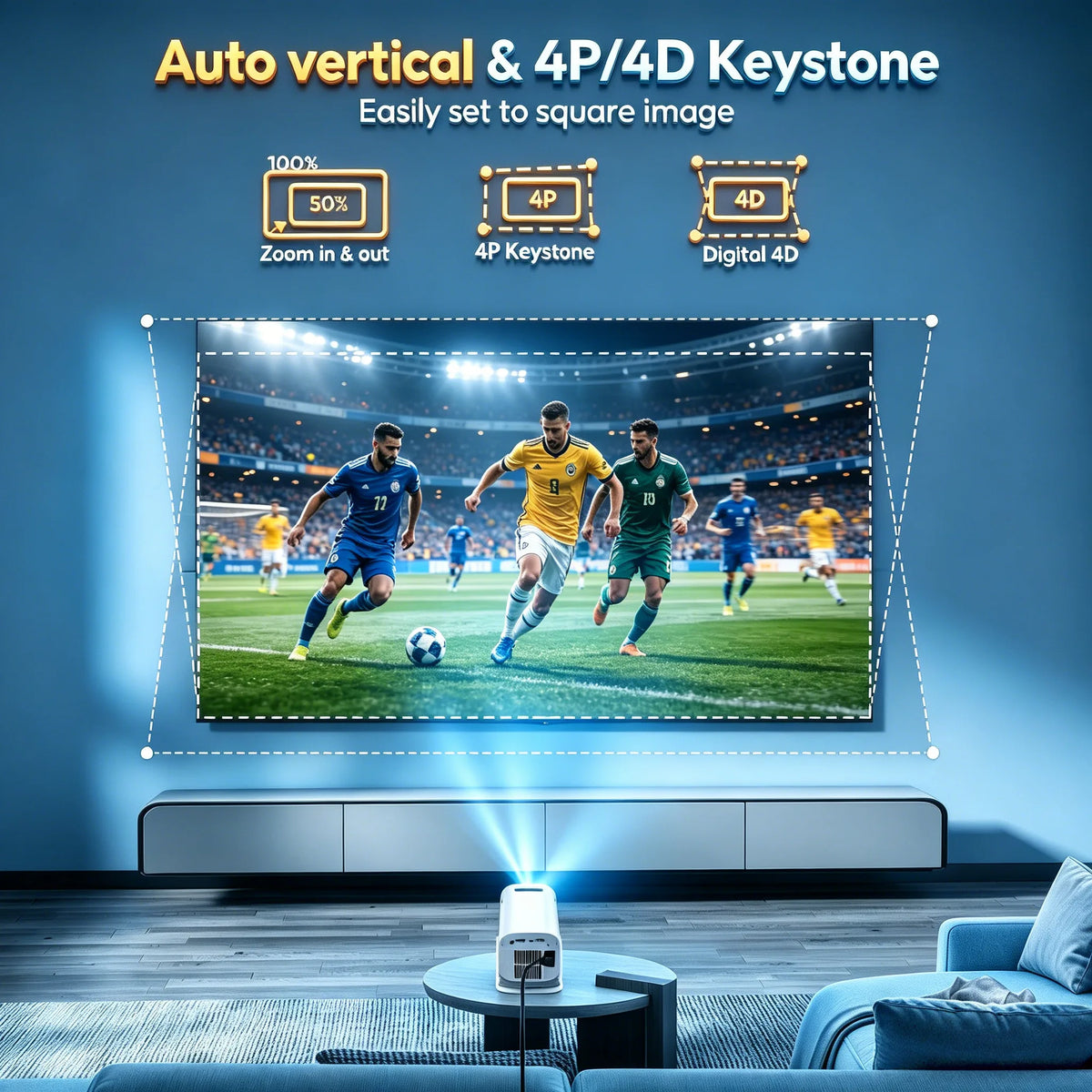 XGODY Portable 4K Projector 12000 Lumens WiFi Bluetooth Android 11