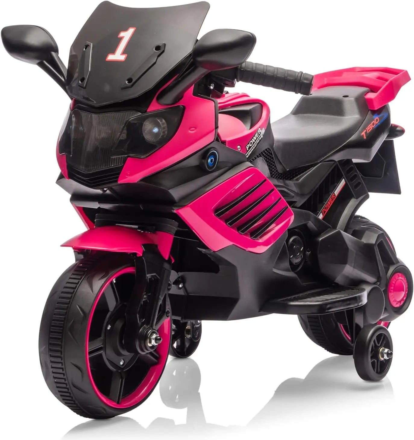 HiMISS 6V Children Motorcycle Ride On Toy With Training Wheels