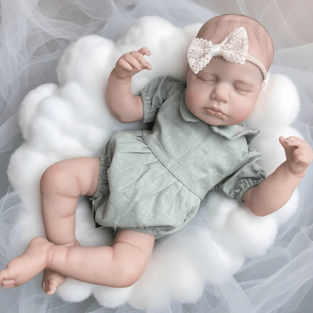 BZDOLL LouLou Reborn Doll Soft Cloth Body Lifelike 3D Skin