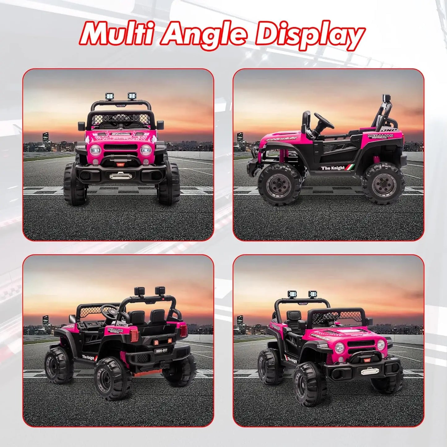 HiMISS 12V Ride On Car With Remote Control And Music LED Lights