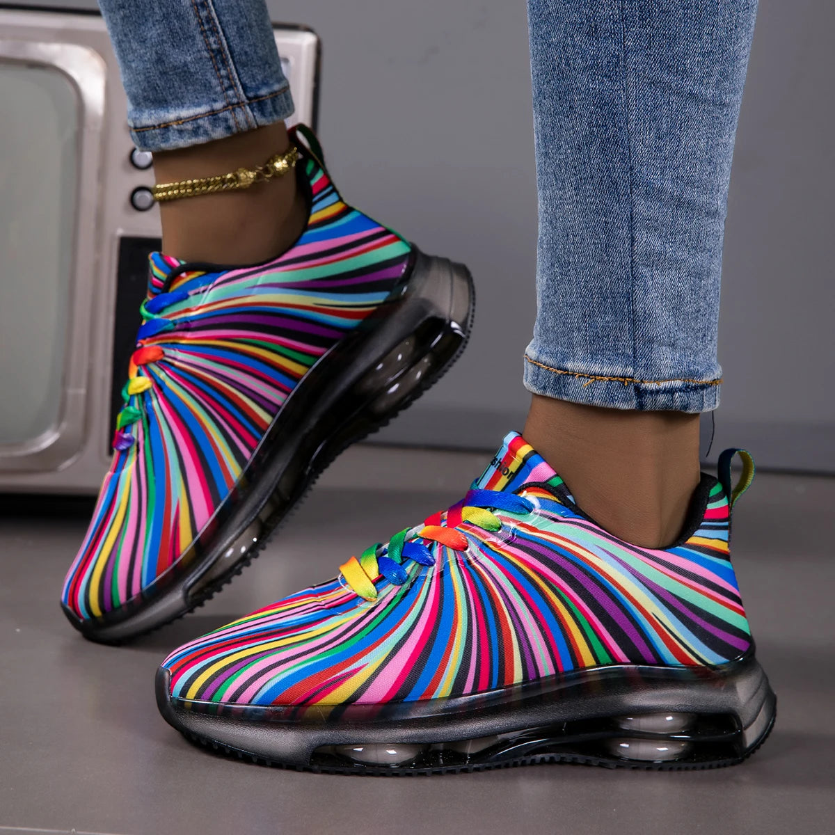 Women Air Cushion Sneakers Lightweight Shock Absorb Casual Sports Footwear