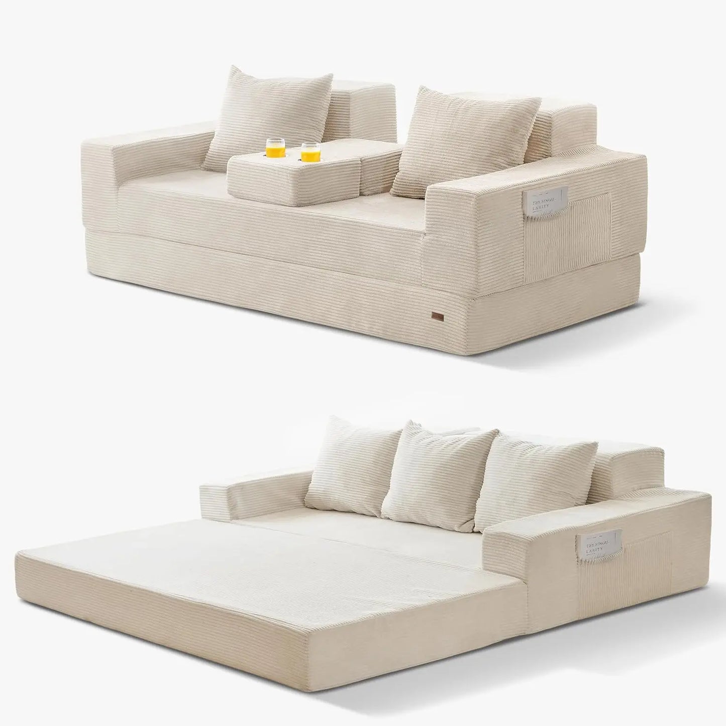 HUANZHUANG Convertible Sofa Bed 4 In 1 Modern Foldable Sofa