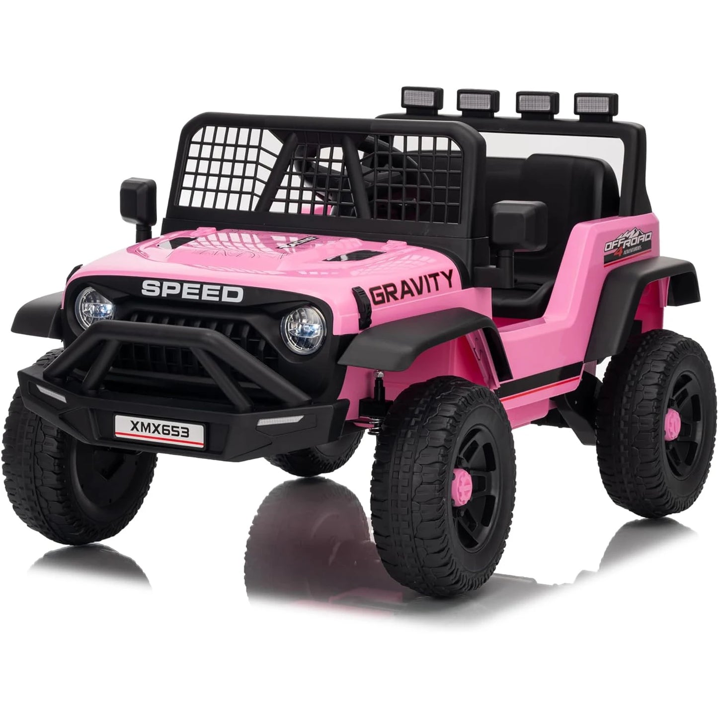 HiMISS 12V Kids Ride On Truck With Parent Remote Control 3 Speeds And LED Lights