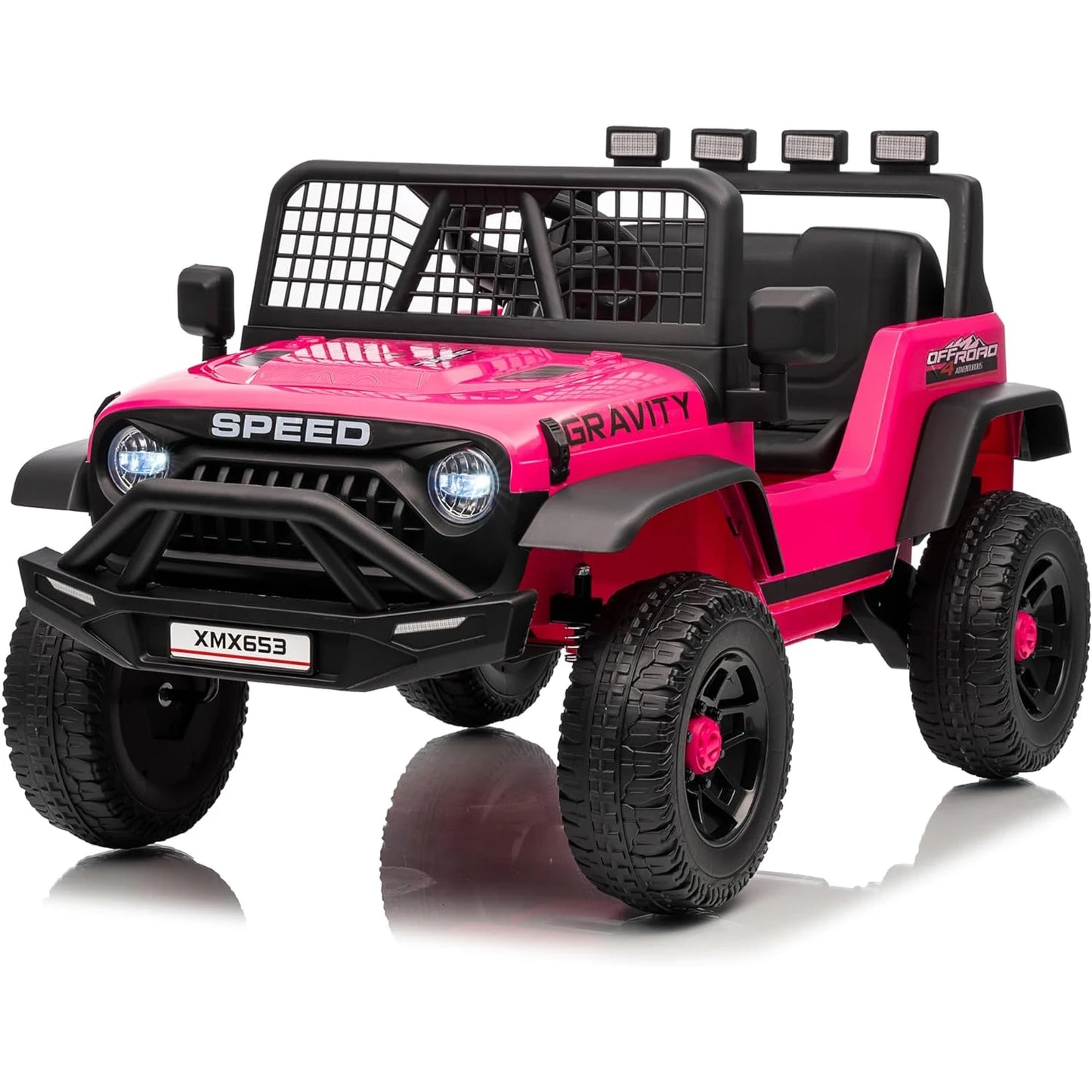 HiMISS 12V Kids Ride On Truck With Parent Remote Control 3 Speeds And LED Lights