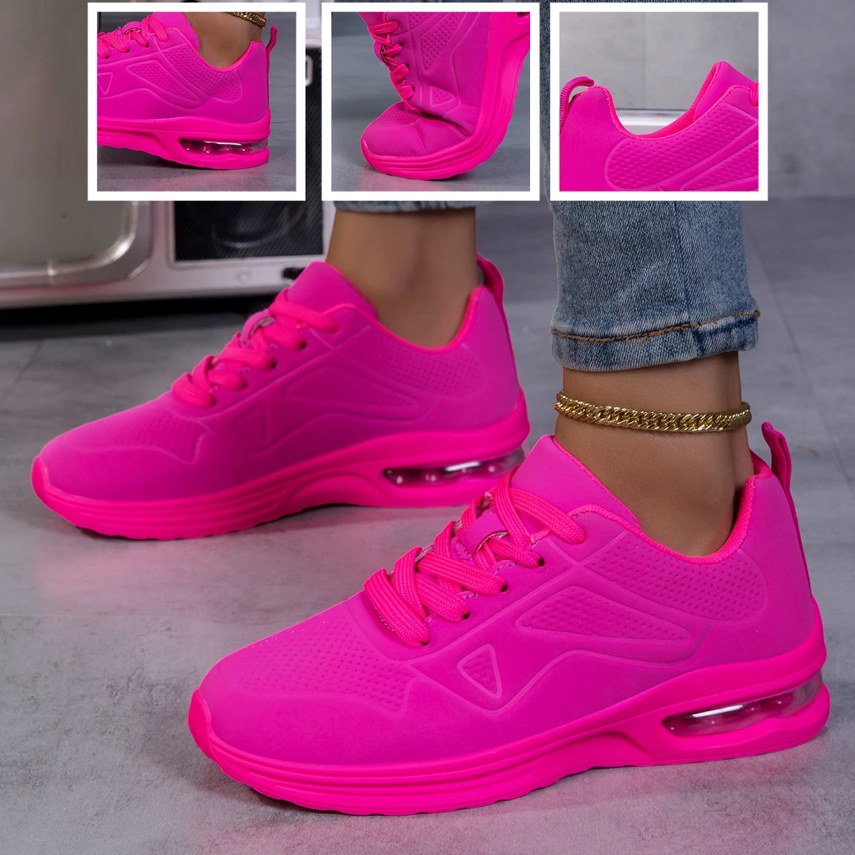 Women Air Cushion Breathable Lightweight Running Walking Sneakers Non Slip