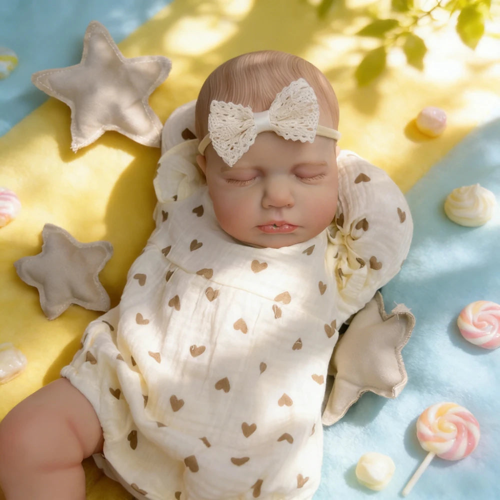 BZDOLL LouLou Asleep Doll Full Vinyl Body 3D Skin Realistic Toy Gift