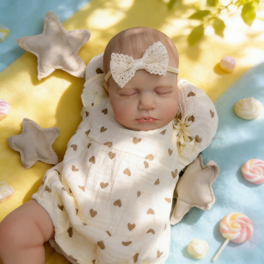 BZDOLL LouLou Asleep Doll Full Vinyl Body 3D Skin Realistic Toy Gift