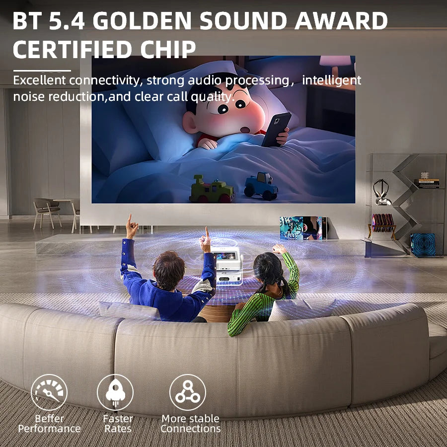 4K Touch Screen Portable Projector With WiFi Bluetooth Smart Auto Focus