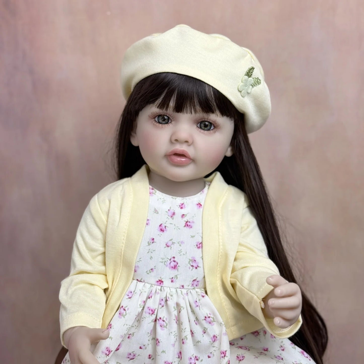 BZDOLL Full Vinyl Reborn Baby Doll Long Hair Princess Gift