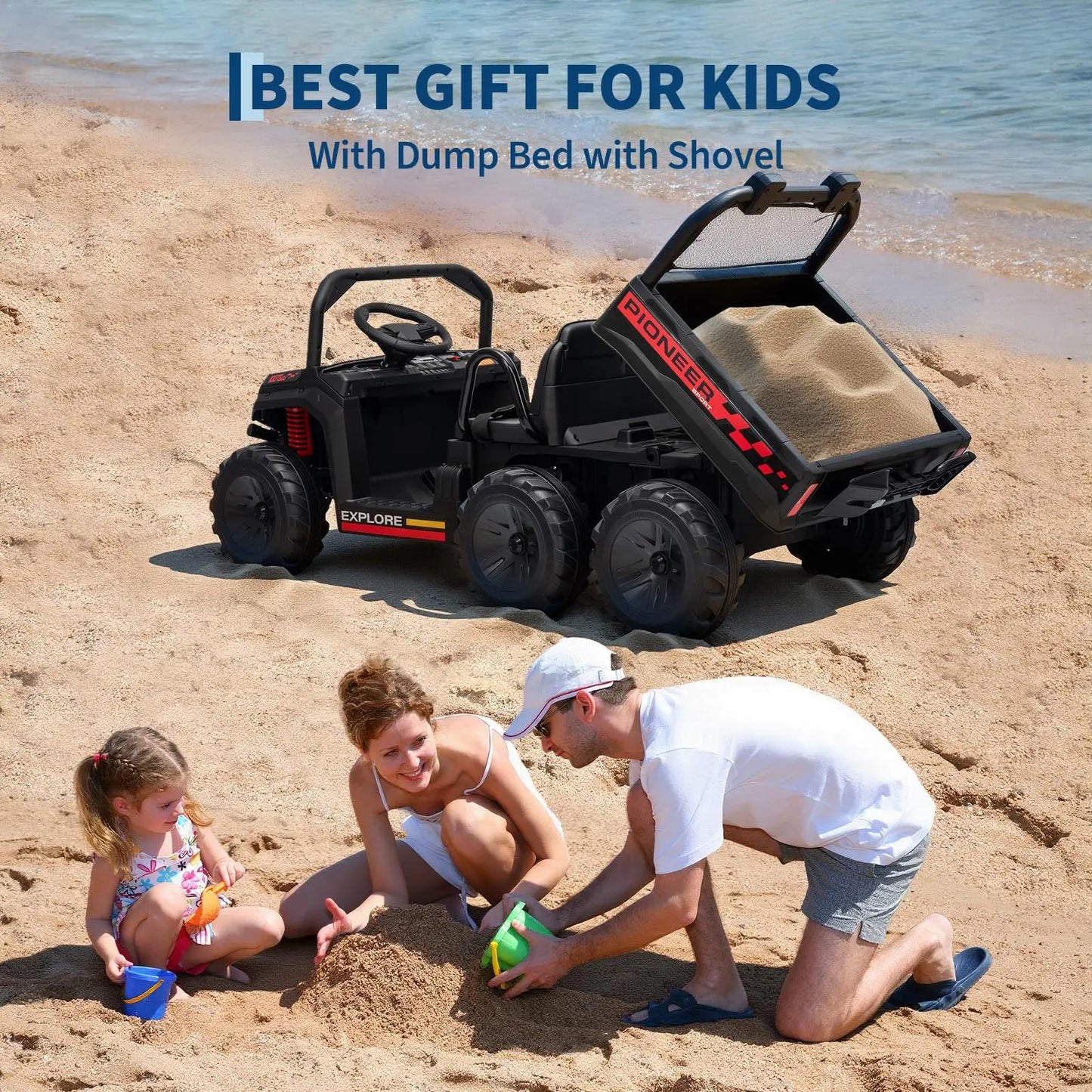 24V 4WD All Terrain Kids Ride On Dump Truck With Parental Remote