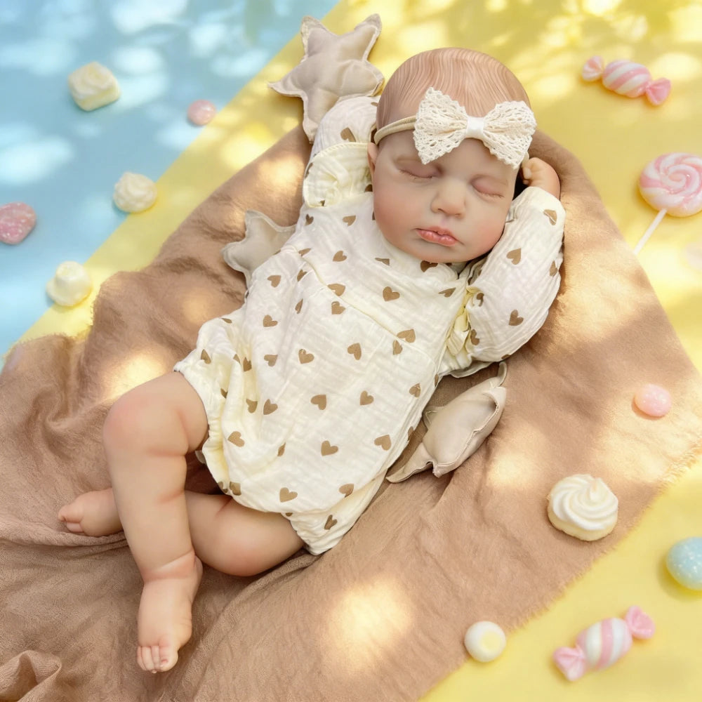 BZDOLL LouLou Asleep Doll Full Vinyl Body 3D Skin Realistic Toy Gift