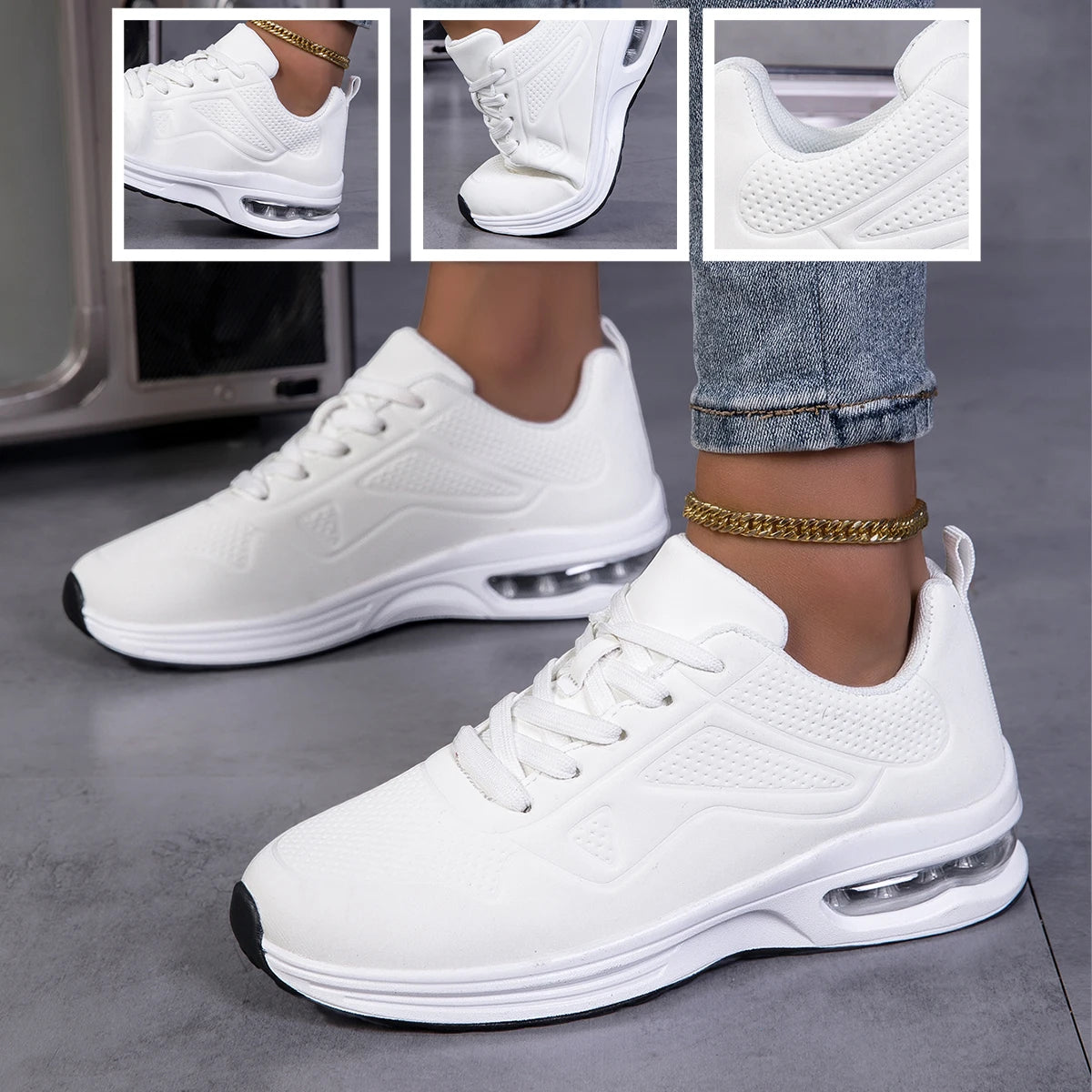 Women Air Cushion Breathable Lightweight Running Walking Sneakers Non Slip