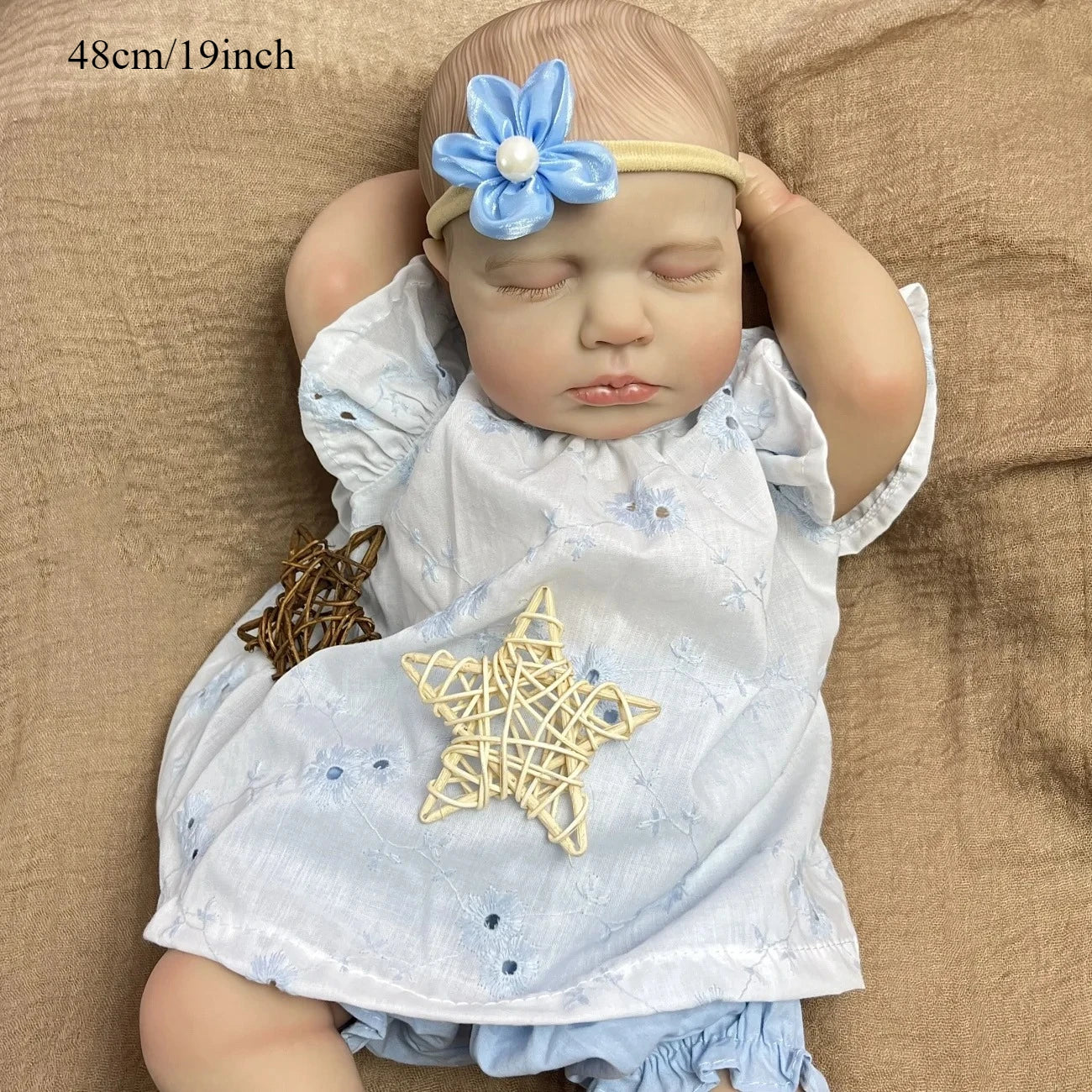 BZDOLL Reborn Vinyl Baby Doll Asleep 3D Skin Real Look