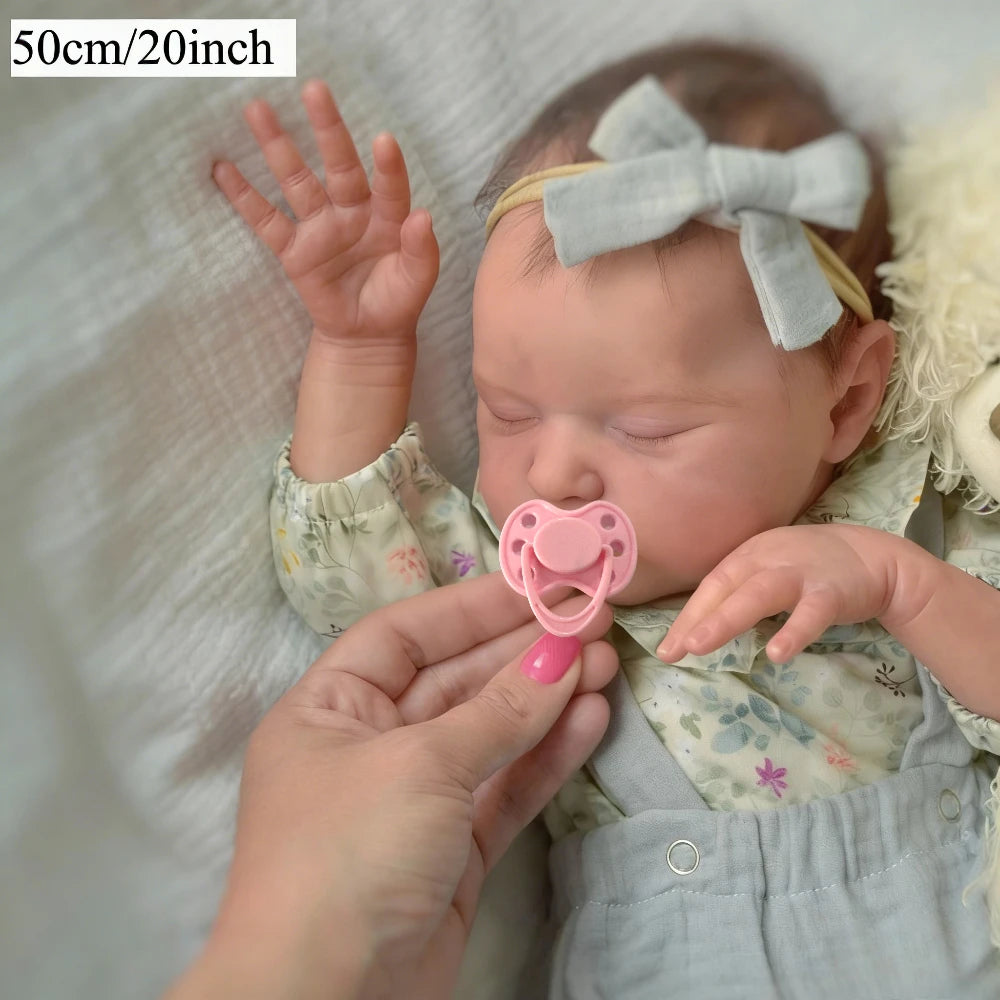 BZDOLL Asleep Reborn Doll Cloth Body Vinyl Limbs Lifelike Toy