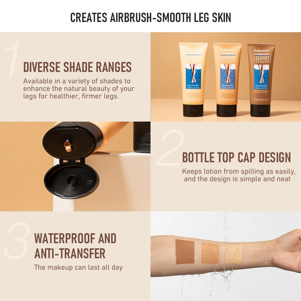 Ibcccndc Liquid Body Foundation Moisturizing Waterproof Fake Tan Lotion